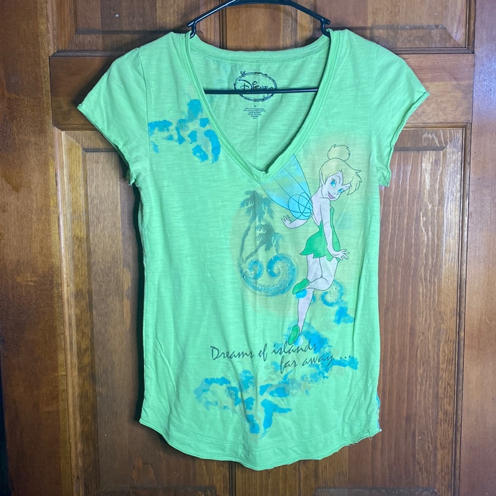 Disney Tinkerbell V Neck Top Size M